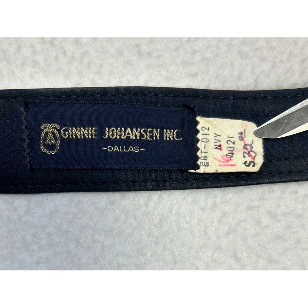VTG Ginnie Johansen Inc. Braided Wrap Belt Navy 100% Silk 24